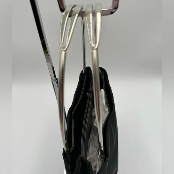 Prada - Authentic - Black Canvas & Leather Shoulder Bag with Metal Handles - Picture 5 of 16